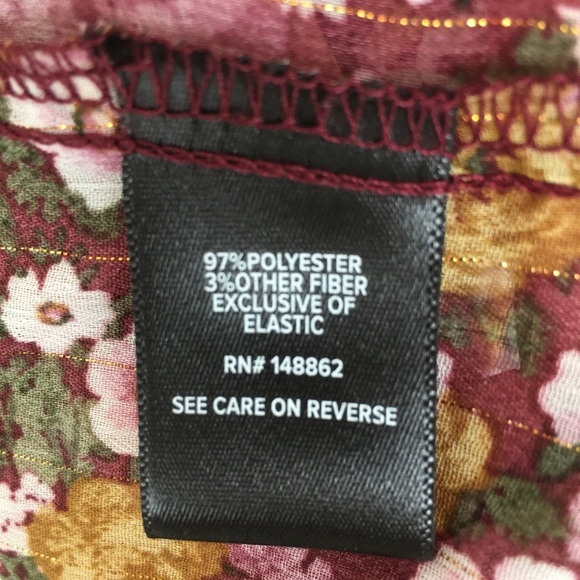 Torrid Crinkle Chiffon Smocked Floral Blouson Sleeve Blouse Size 2X Peasant Top - Picture 11 of 16